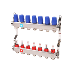 Коллектор нержавеющий MVI с расходомерами 7 выходов 1*3/4" EK MS.507.06