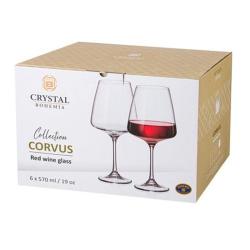Набор фужеров 6шт 570мл для вина CORVUS /Bohemia Crystal/