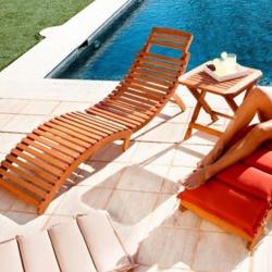 Комплект шезлонгов со столиком AFINA Бежевый 180*54*60 см