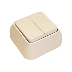 Выключатель MAKEL 2 клавиши кремовый 45203