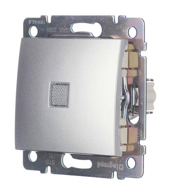 Механизм выключателя LEGRAND Valena 1 клавиша с подсветкой алюминий 770110