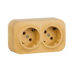 Розетка сетевая LEGRAND Quteo с заземлением двойная сосна 782293
