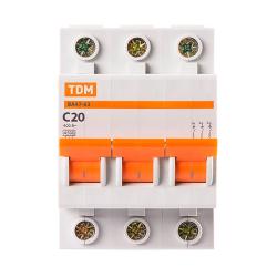 Автоматический выключатель TDM ВА47-63 3Р 20 А С 4,5 кА