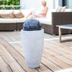 Фонтан GLQ Ваза с шаром Серый, графит 31*30,5*65 см