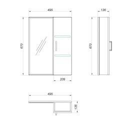 Зеркальный шкаф КАКСА-А Соната 50 49,5*67 см