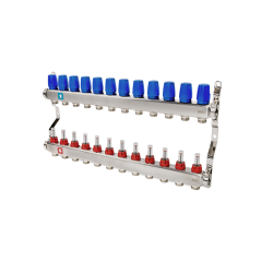 Коллектор нержавеющий MVI с расходомерами 12 выходов 1*3/4" EK MS.512.06