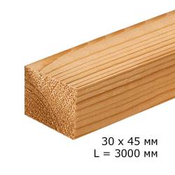 Брус сухой строганный 30*45*3000 мм