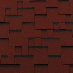 Гибкая черепица ROOFSHIELD Premium Модерн Красный с оттенением