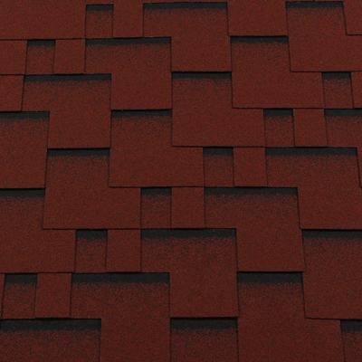 Гибкая черепица ROOFSHIELD Premium Модерн Красный с оттенением