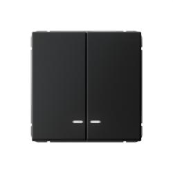 Механизм выключателя SYSTEME ELECTRIC Art Gallery 2 клавиши с подсветкой карбон GAL001053