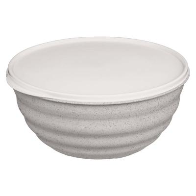 Миска Latina 2,1л с крышкой, гранит светло-серый /Homver/