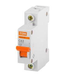 Автоматический выключатель TDM ВА47-63 1Р 63 А С 4,5 кА