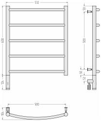 Полотенцесушитель СУНЕРЖА Галант 3.0 левый 600*500 мм 032-5800-6050