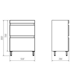Тумба с раковиной АСБ-МЕБЕЛЬ Коста 60 ясень белый