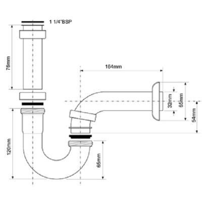 Сифон трубный MCALPINE MRP3275-AB-NW