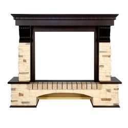 Портал ROYAL FLAME Pierre luxe угловой дуб темный, сланец