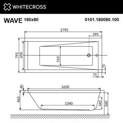 Ванна акриловая WHITECROSS Wave 180 179,5*79,5 см
