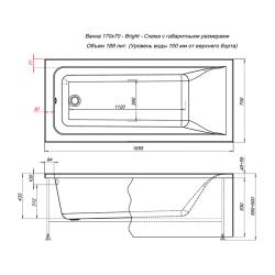 Ванна акриловая LOGAN Bright 170*70 см