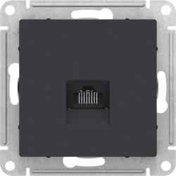 Механизм розетки компьютерной SYSTEME ELECTRIC Atlas design RJ45 карбон ATN001083