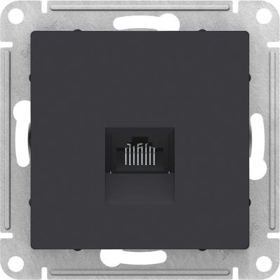 Механизм розетки компьютерной SYSTEME ELECTRIC Atlas design RJ45 карбон ATN001083