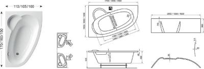 Ванна акриловая RAVAK Asymmetric 160 правая
