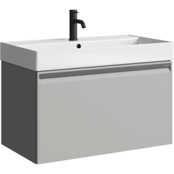 Тумба с раковиной AQWELLA Pure 80 серый туман