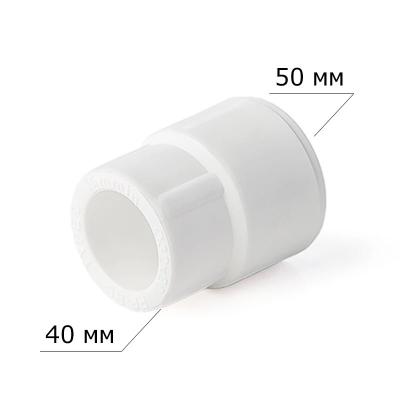 Муфта ПП LAMMIN полипропилен переходная 50*40 мм НР-ВР Муфта ПП LAMMIN полипропилен переходная 50*40 мм НР-ВР