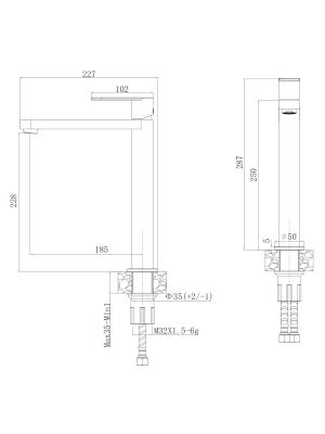 Смеситель для умывальника AGGER GP71-311GM
