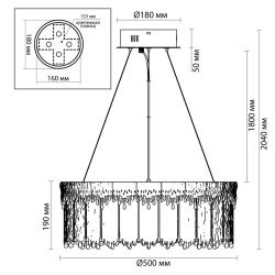 Подвес ODEON Cleo 5091/60L Золото