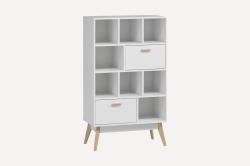 Стеллаж Нордик-3 Light (цв. корпуса белая шагрень, цв. фасада белая шагрень)/ДИВАН.РУ-мебель