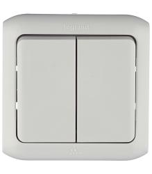 Выключатель LEGRAND Quteo 2 клавиши серый 782332
