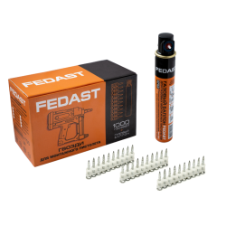 Гвозди 2,7*32 мм для металла и непрочного бетона тип CN винтовые (1000 шт + газовый баллон) FEDAST