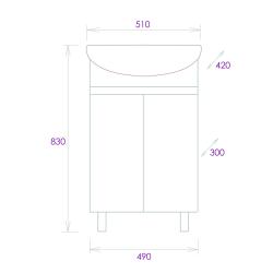 Тумба с раковиной ONIKA Милтон 50 