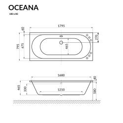 Ванна акриловая EXCELLENT Oceana 180 