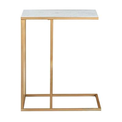 Журнальный стол Агами Gold белый мрамор