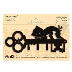 Ключница DUCK & DOG Кот черный матовый