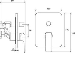 Смеситель для ванны и душа RAVAK FL 065.00 встраиваемый