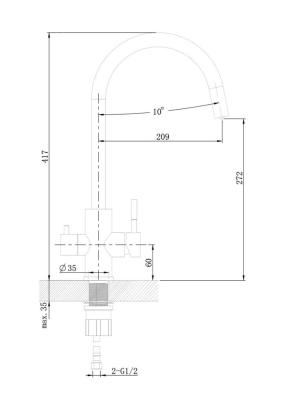 Смеситель для кухни AGGER GP53-403