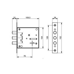 Замок врезной СИМЕКО БИФ 09 Хром
