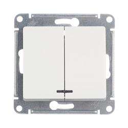 Механизм выключателя SYSTEME ELECTRIC Glossa 2 клавиши с подсветкой белый GSL000153