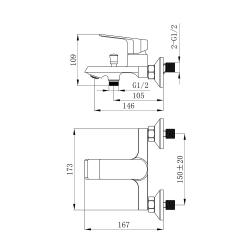 Смеситель для ванны TOKITO 673523