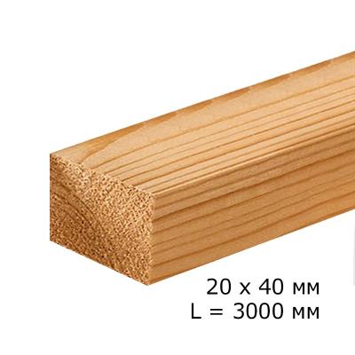 Брус сухой строганный 20*40*3000 мм