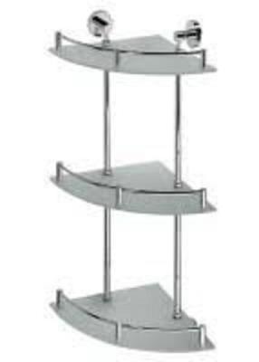 Полка для ванной BEMETA Omega стеклянная угловая тройная