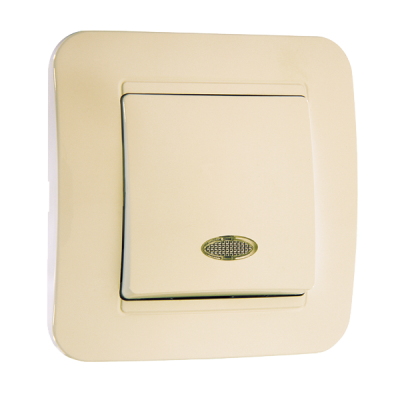 Выключатель MAKEL Lilium 1 клавиша с подсветкой кремовый 70221