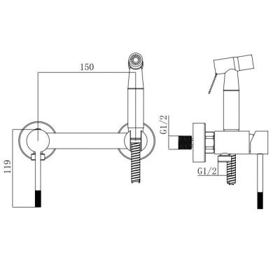 Гигиенический комплект VODA Vessel встраиваемый VSL02B 