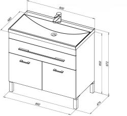 Тумба с раковиной AQUANET Верона New 90 