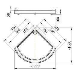 Поддон акриловый RADOMIR Найт 90 93*93 см