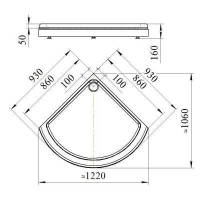 Поддон акриловый RADOMIR Найт 90 93*93 см
