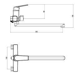 Смеситель для ванны ONE LIFE BY ORANGE OL27-505