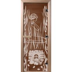 Дверь для бани DOORWOOD Волшебный пар Бронза правое 1900*700 мм